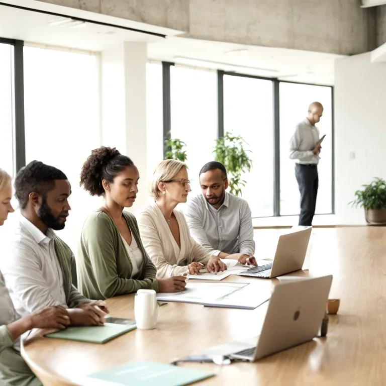 Sessão de liderança consciente com executivos